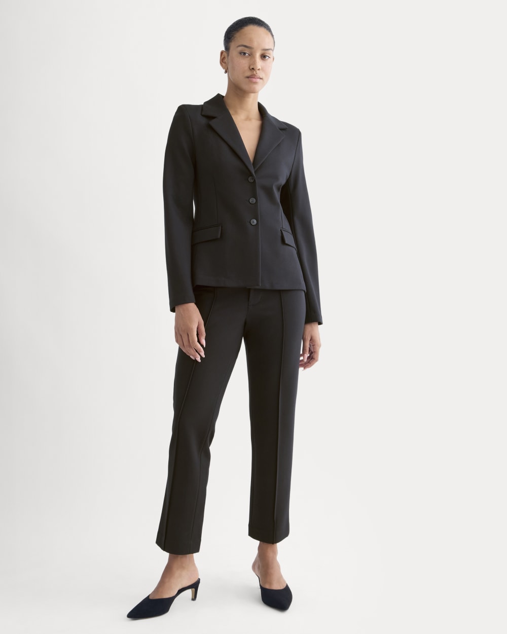 Ponte Sculpted Blazer | Black - Image 3