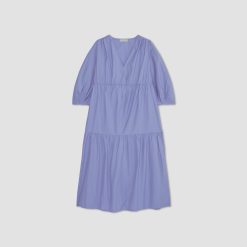 Alternative view of The Poplin Tiered Dress | Cornflower Blue