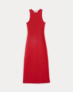 Alternative view of Cutaway Ribbed Midi Dress | Fiery Red