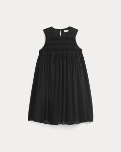 Alternative view of Twisted Pleated Mini Dress in Silk Georgette | Black