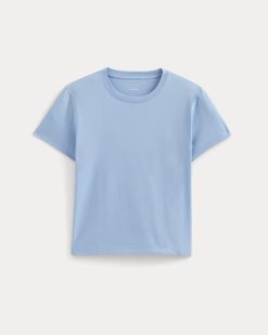Alternative view of The Box-Cut Tee in Essential Cotton | Open Air Blue | No Pocket