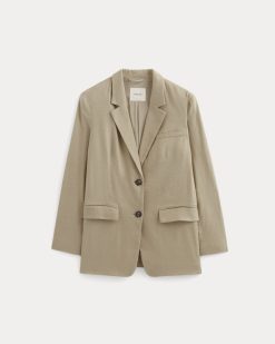 Alternative view of The Oversized Blazer in Stretch Linen | Trench Coat Khaki