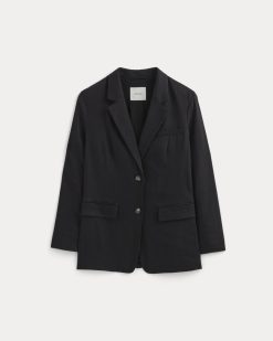 Alternative view of The Oversized Blazer in Stretch Linen | Black