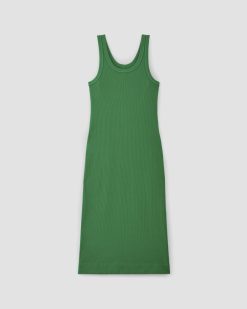 Alternative view of The '90s Rib Dress | Grass Green