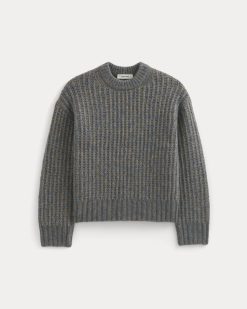Alternative view of Waffle Sweater in Cloud | Blue Multi Twist