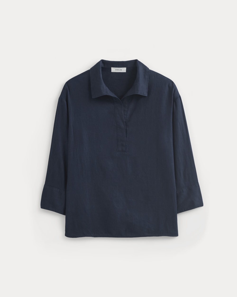 Popover Shirt in Linen | Navy - Image 2