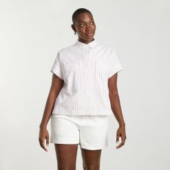 Alternative view of The Short-Sleeve Box Shirt | Red Pinstripe