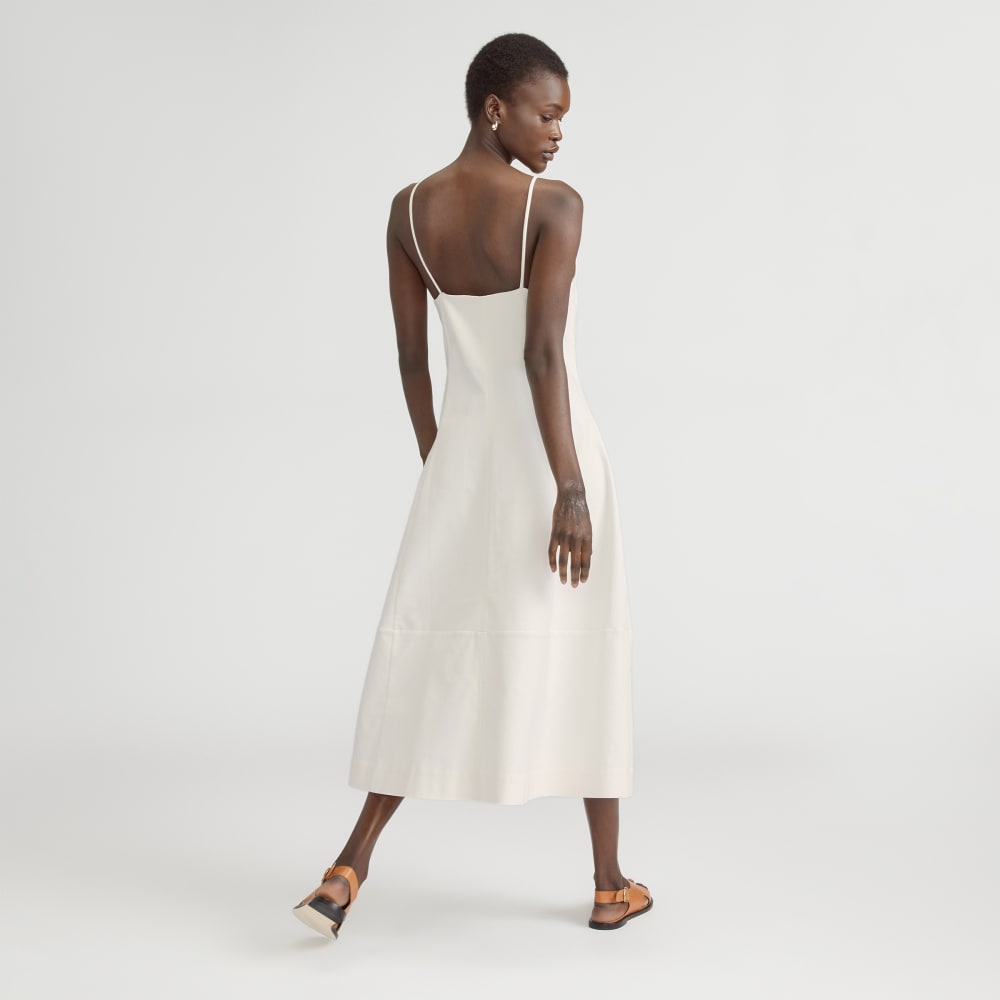 The Structured Cotton Bell Dress | Bone - Image 3