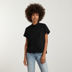 Alternative view of The Short-Sleeve Box Shirt | Black