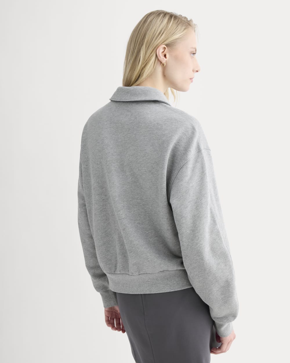 Lightweight Terry Polo Sweatshirt | Vintage Heather Grey - Image 5