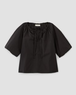 Alternative view of The Supima® Puff-Sleeve Top | Black