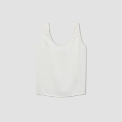 Alternative view of The Scoop Tank in Washable Silk | Off-White