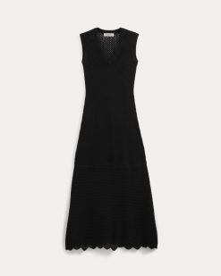 Alternative view of Lace Knit Maxi Sweater Dress | Black