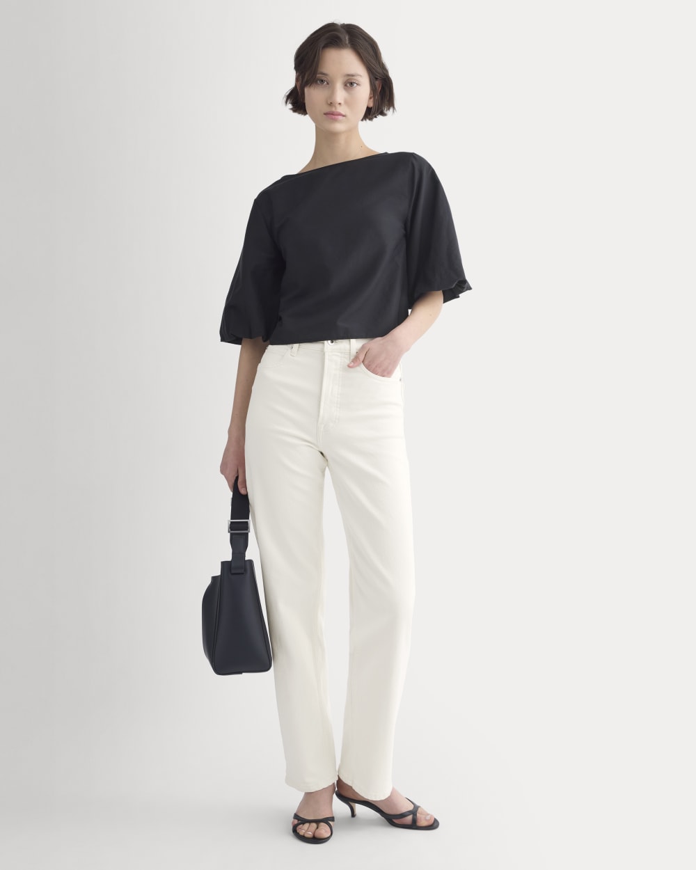 Bubble-Sleeve Top | Black - Image 3