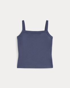 Alternative view of The Essential Square-Neck Tank | Deep Cobalt