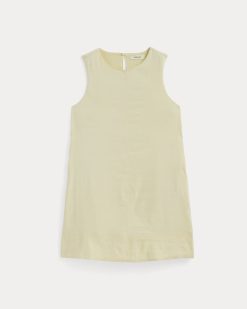 Alternative view of The Shift Dress in Stretch Linen | Light Yellow