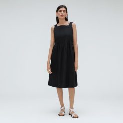 Alternative view of The Seersucker Midi Dress | Black