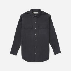 Alternative view of The Washable Silk Relaxed Shirt  | Washed Black
