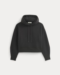 Alternative view of Cropped Luxe Fleece Hoodie | Black