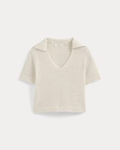 Alternative view of Open Collar Polo | Bone