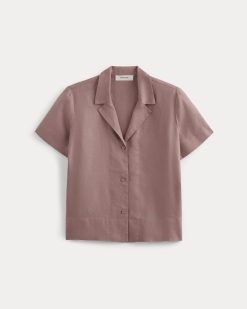 Alternative view of The Notch Shirt in Linen | Rose Dusk