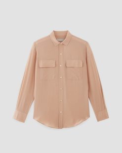 Alternative view of The Utility Shirt in Washable Silk | Blush Pink