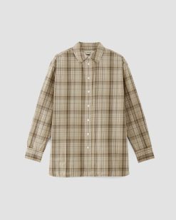 Alternative view of The Supima® Cotton Boyfriend Shirt | Pale Khaki Plaid