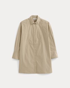 Alternative view of The Mini Shirtdress in Ultrasoft Cotton | Tiger's Eye / Optic White