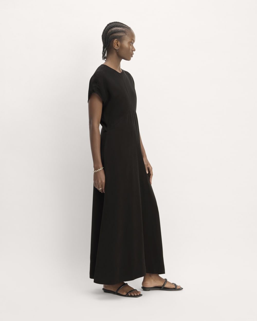The TENCEL™ Short-Sleeve Midi Dress | Black - Image 3