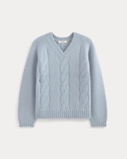 Alternative view of Cloud Cable V-Neck Sweater | Forever Blue
