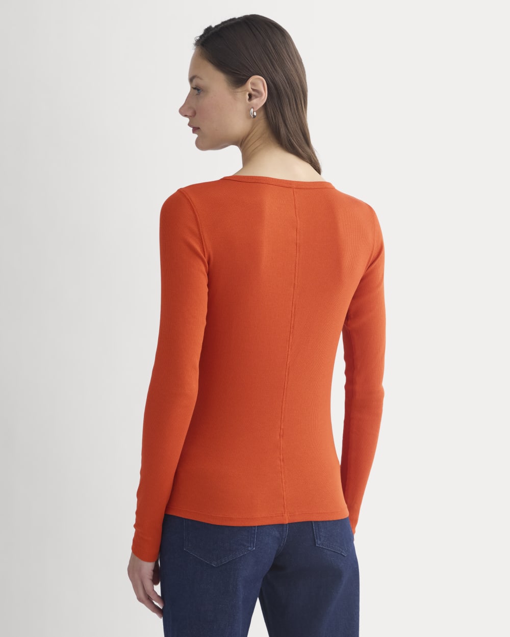 The Luxe Rib Long-Sleeve Crew | Rust - Image 5