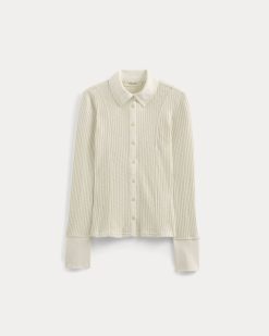 Alternative view of Cozy Rib Button-Up | Bone