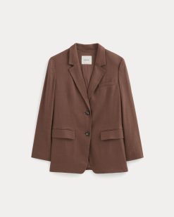 Alternative view of The Oversized Blazer in Stretch Linen | Cedarwood