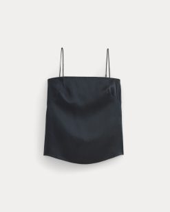 Alternative view of Thin Strap Cami in Silk Charmeuse | Navy