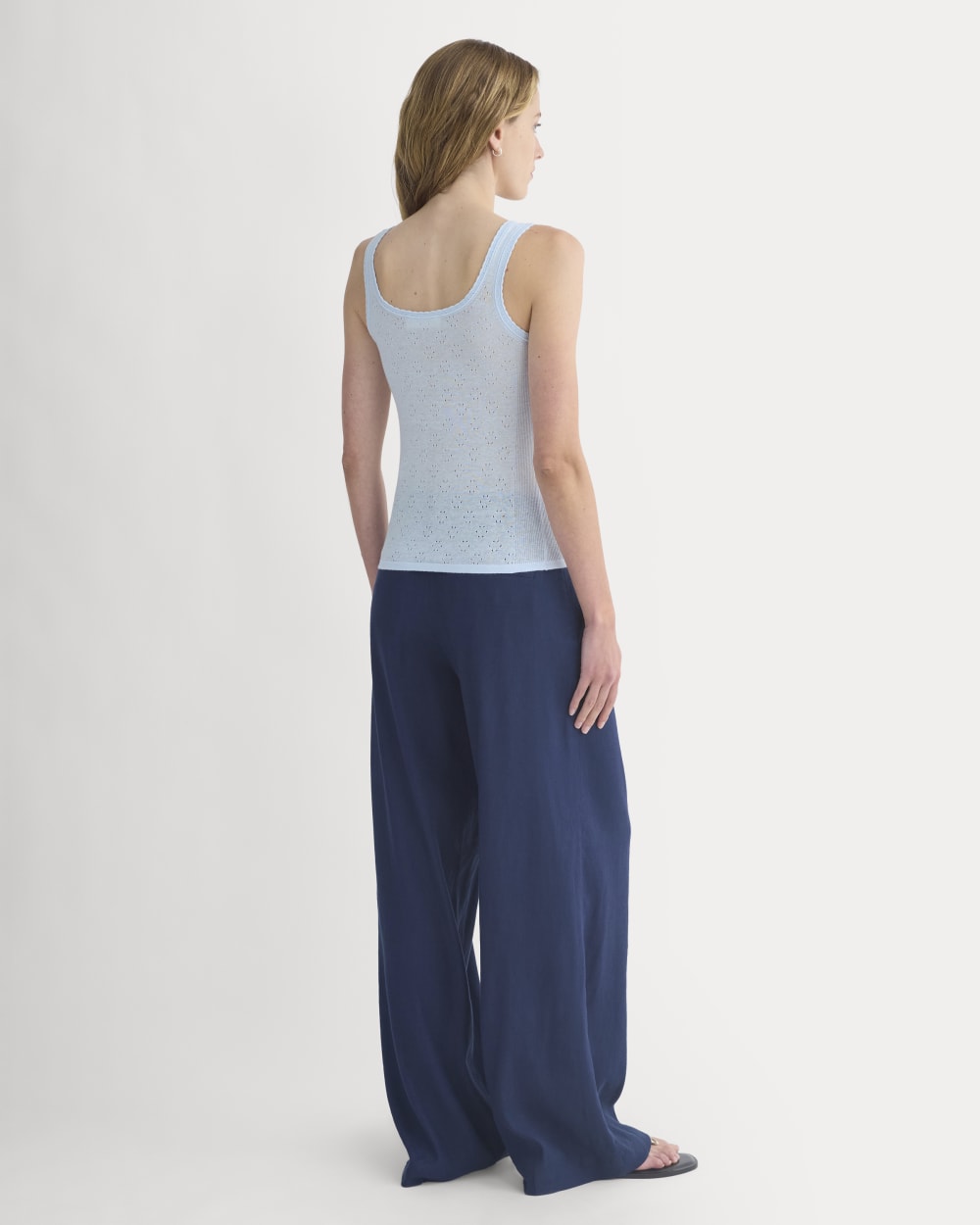 Lace-Trimmed Tank in Fine Linen | Skywriting - Image 5