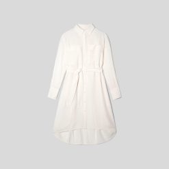 Alternative view of The City Stripe Draped Shirt Dress | Bone