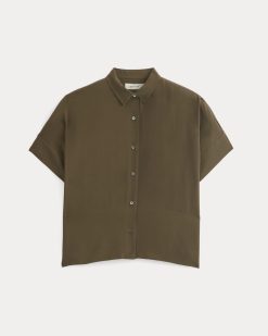 Alternative view of The Boxy Shirt in Washable Silk | Beech
