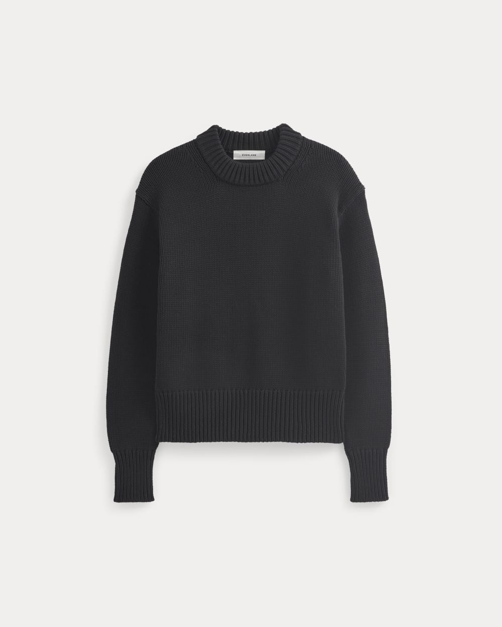 Oversized Cocoon Crew in Elevated Cotton | Black - Image 2