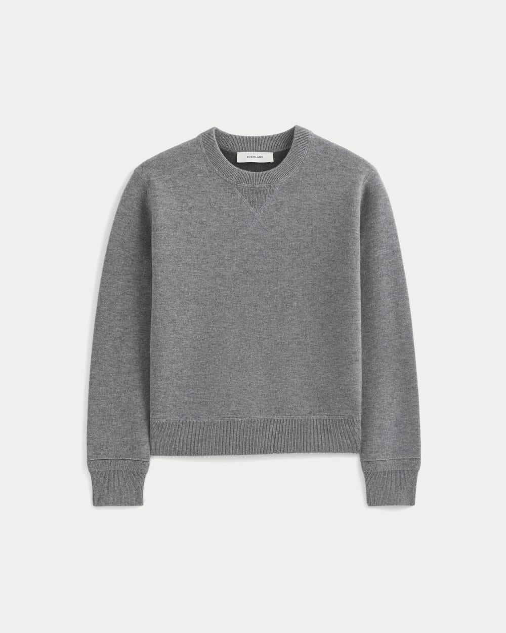 Double Knit Crew in Cotton Merino | Mid Grey/Graphite - Image 2