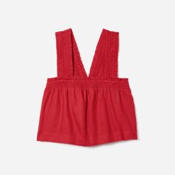 The Smocked Linen Cami | Goji Berry