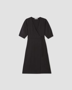 Alternative view of The City Stripe Wrap Dress | Black