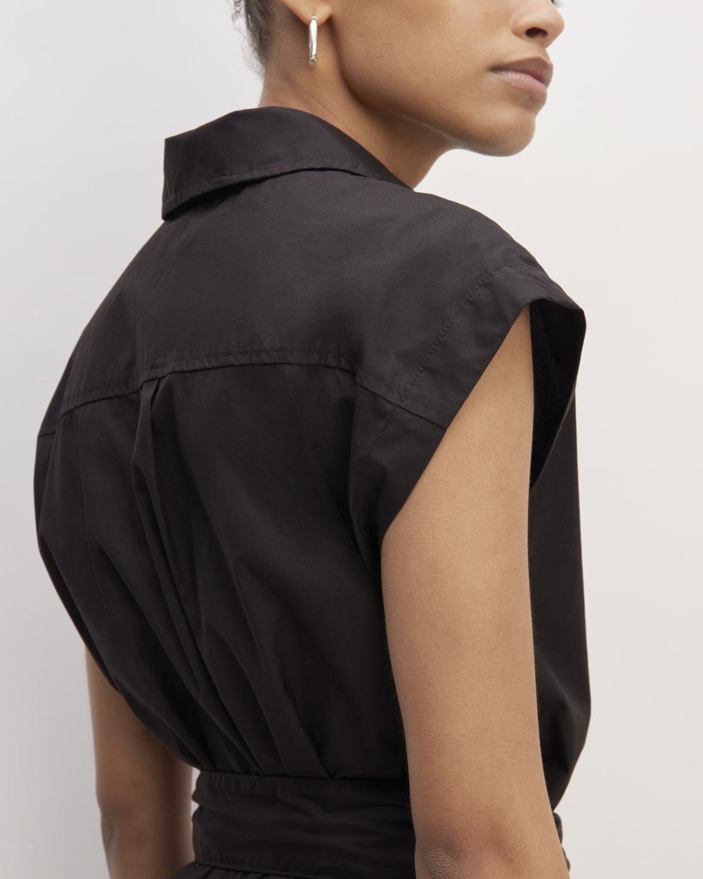 The Supima® Cotton Short-Sleeve Shirt Dress | Black - Image 5