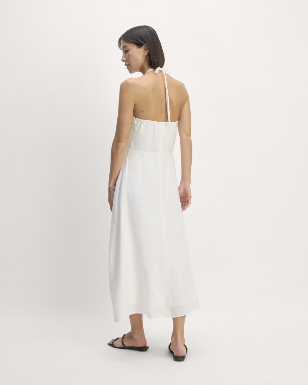 The Linen Halter-Neck Dress | White - Image 6