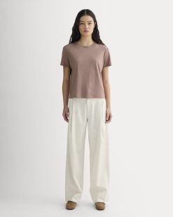 Alternative view of The Box-Cut Tee in Cotton Linen | Rose Dusk