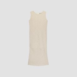 Alternative view of The Linen Bias Cut Dress | Bone / Caramel