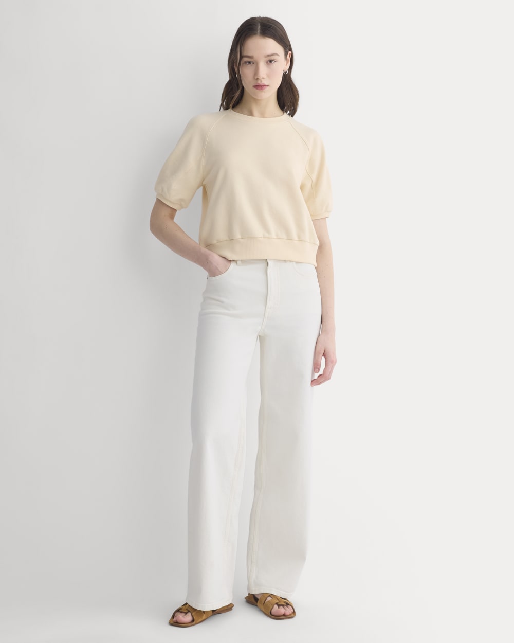 Lightweight Terry Blouson Short-Sleeve Crew | Parchment - Image 3