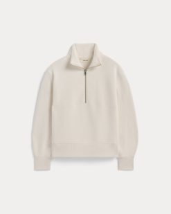 Alternative view of Luxe Fleece Half-Zip Sweatshirt | Bone