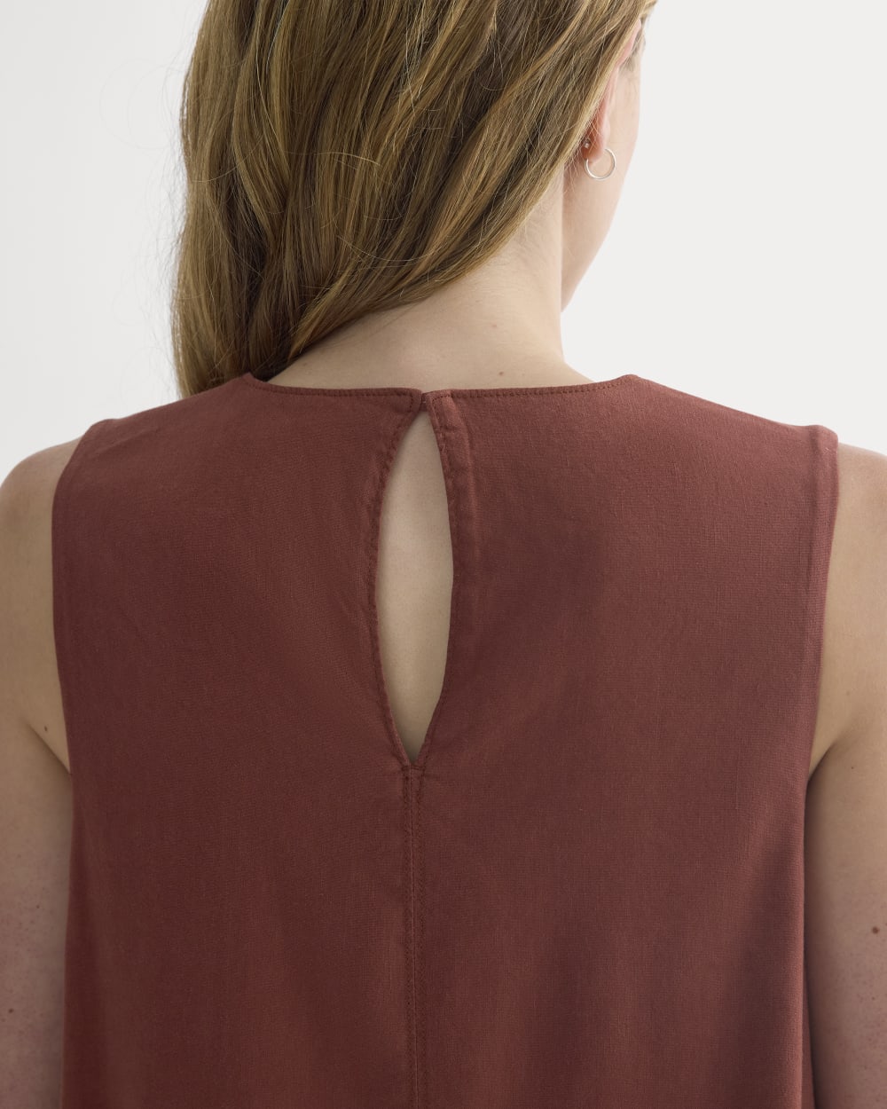The Shift Dress in Stretch Linen | Henna Red - Image 5