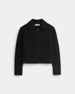 Alternative view of Shrunken Cardigan in Everyday Cotton | Black