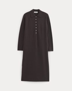 Alternative view of Cashmere Polo Midi Dress | Dark Chocolate